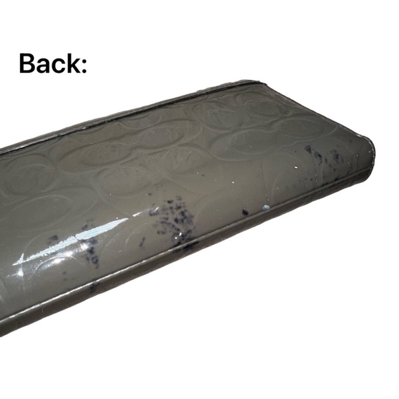 Coach Enamel 2Way Gray Patent Leather Hobo Shoulder Bag Embossed C's & wallet✨ - Picture 16 of 16